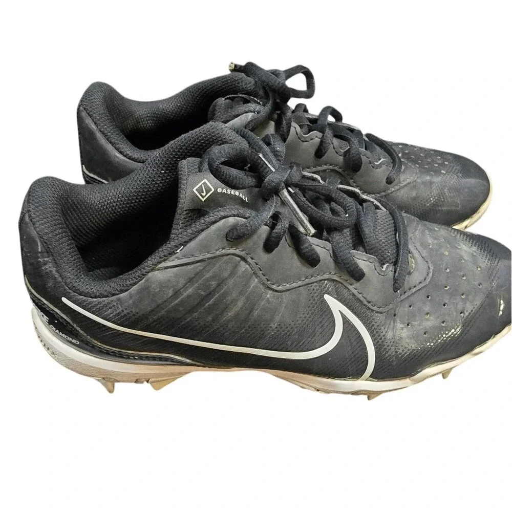 Nike FastFlex Diamond Black & White Baseball Cleats – Size 5Y‎